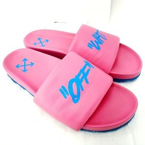 Off White c/o Virgil Abloh Quotes Slides Pink